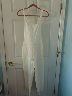 Hashttag Cotton Ivory Bib Overalls